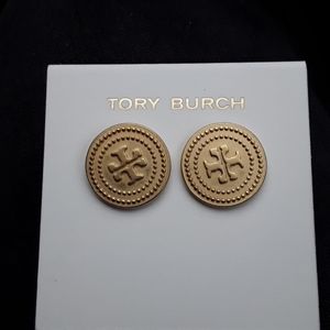 Tory burch milgrain  cufflink style earrings